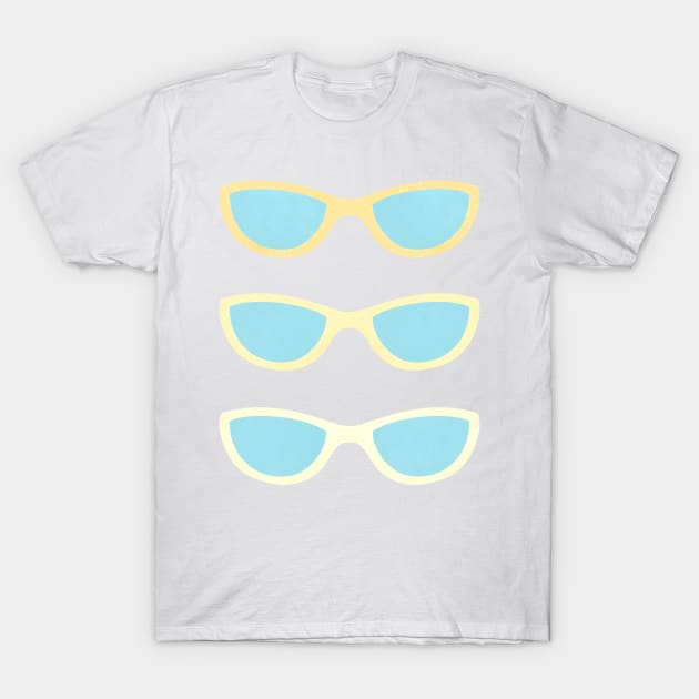 Blue and yellow retro sunglasses T-Shirt by Home Cyn Home 